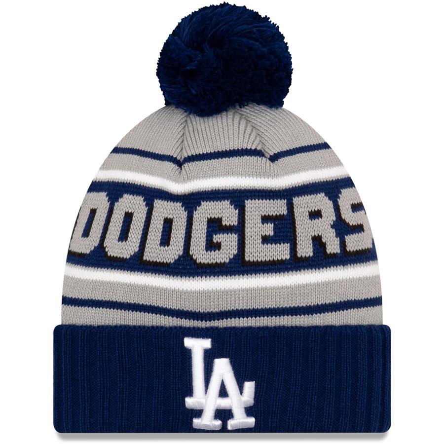 Los Angeles Dodgers New Era Cheer Cuffed Knit Hat with Pom - Royal