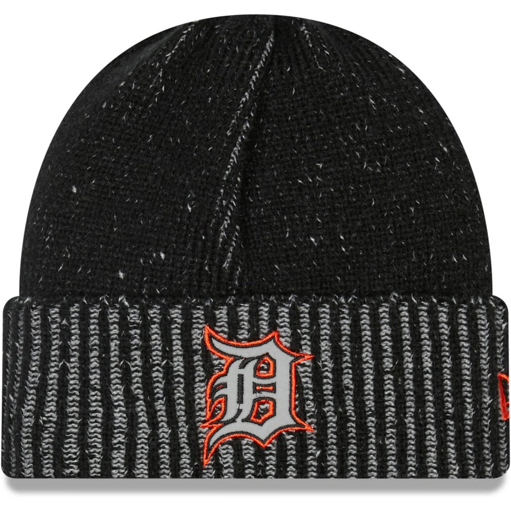 Detroit Tigers New Era Pop Flect Cuffed Knit Hat - Black