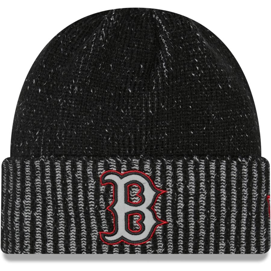 Boston Red Sox New Era Pop Flect Cuffed Knit Hat - Black
