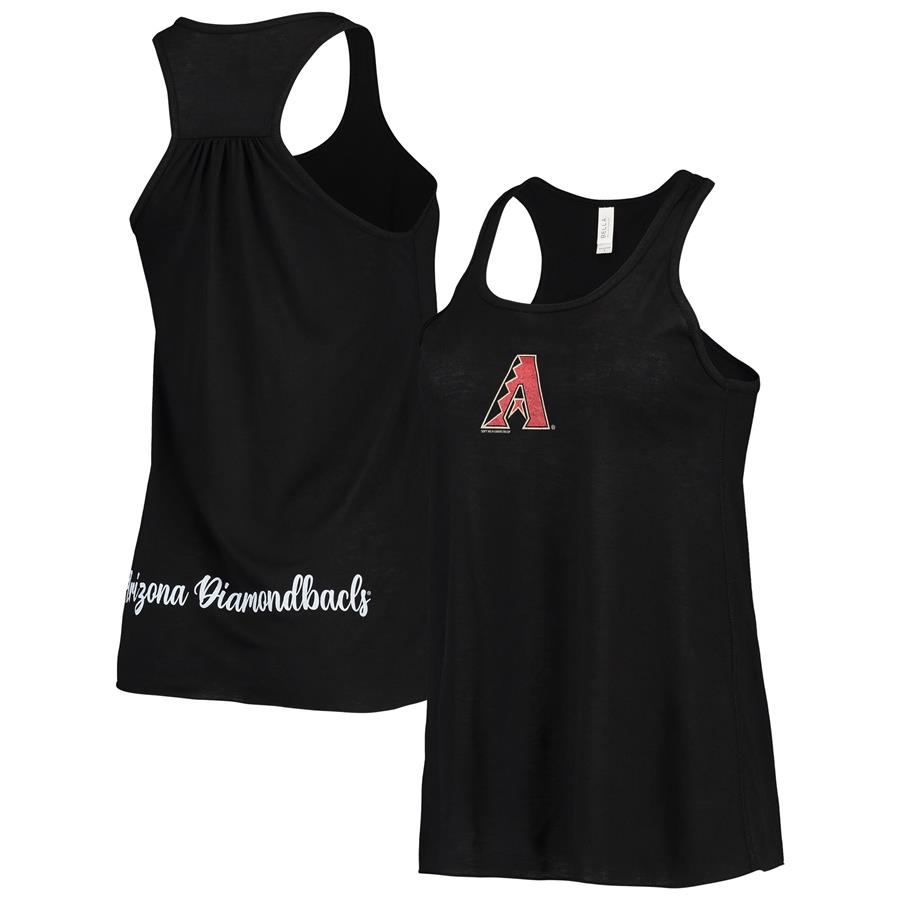 Arizona Diamondbacks Soft as a Grape Women's Front & Back Tank Top - Black