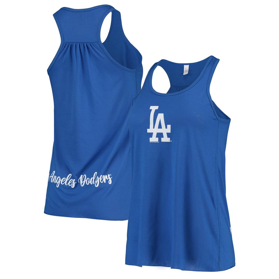 Los Angeles Dodgers Soft as a Grape Women's Front & Back Tank Top - Royal