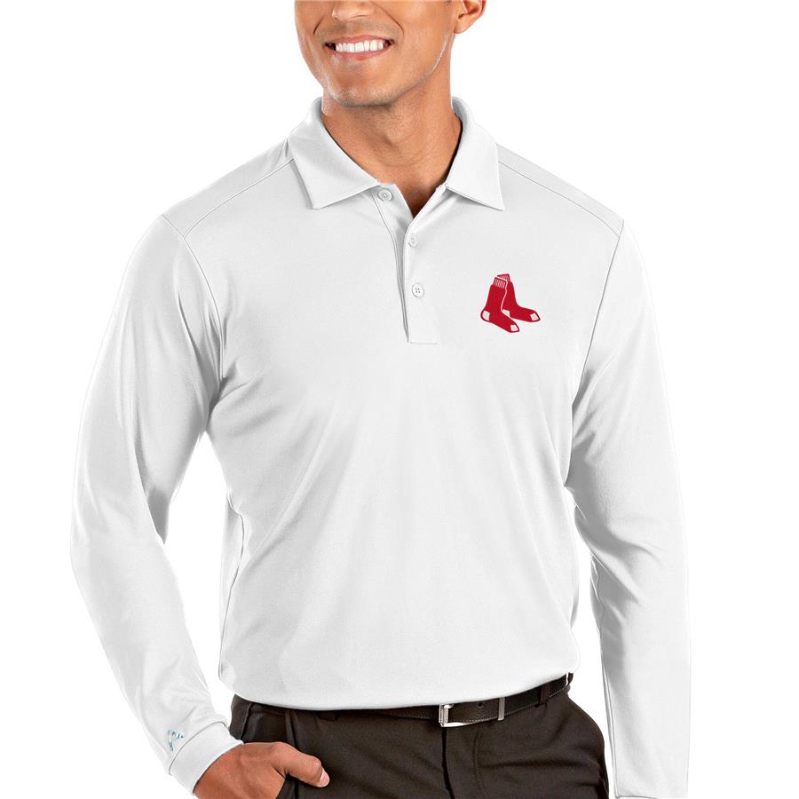 Boston Red Sox Antigua Tribute Long Sleeve Polo - White
