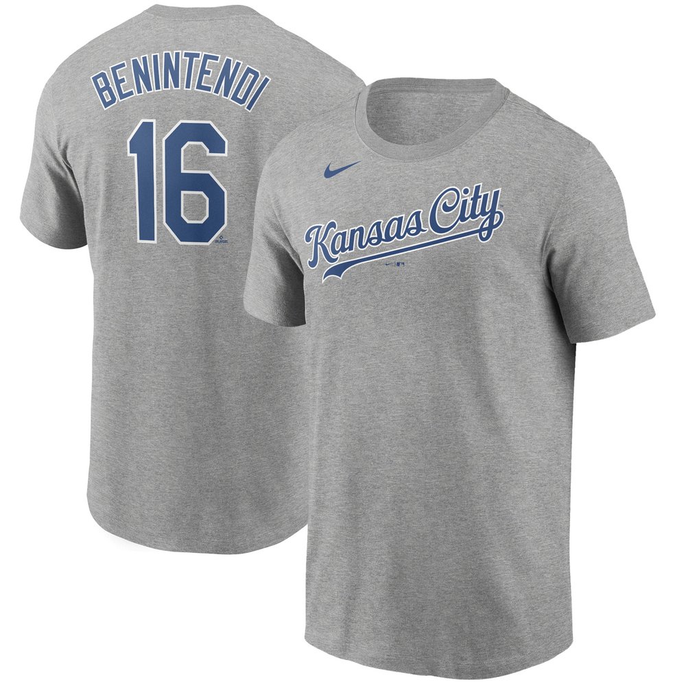 Andrew Benintendi Kansas City Royals Nike Name & Number T-Shirt - Gray
