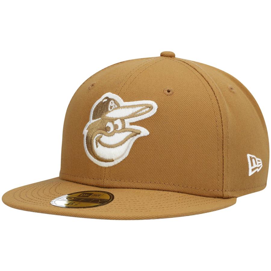Baltimore Orioles New Era Wheat 59FIFTY Fitted Hat - Tan