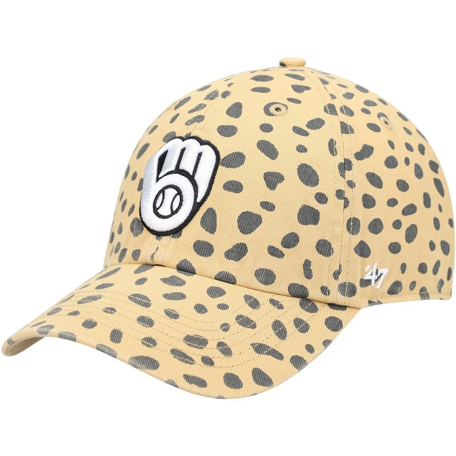 Milwaukee Brewers '47 Women's Cheetah Clean Up Adjustable Hat - Tan