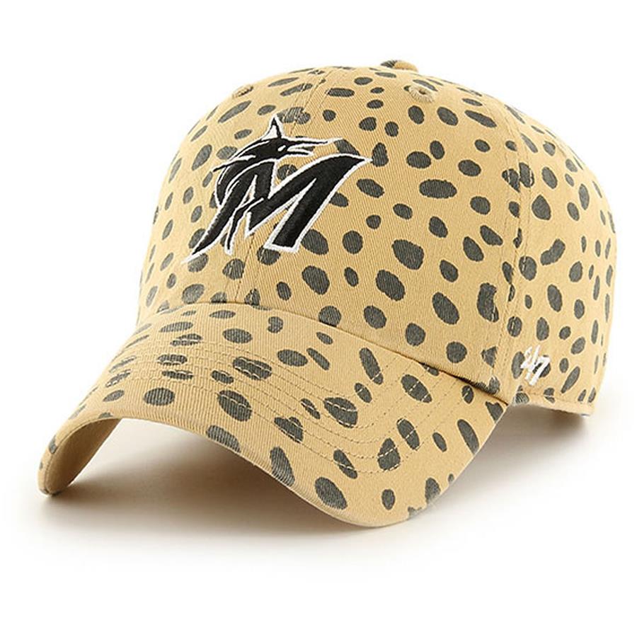 Miami Marlins '47 Women's Cheetah Clean Up Adjustable Hat - Tan