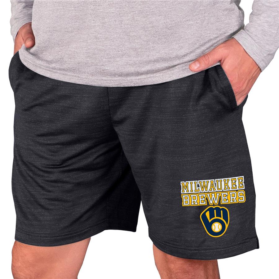 Milwaukee Brewers Concepts Sport Bullseye Knit Jam Shorts - Charcoal
