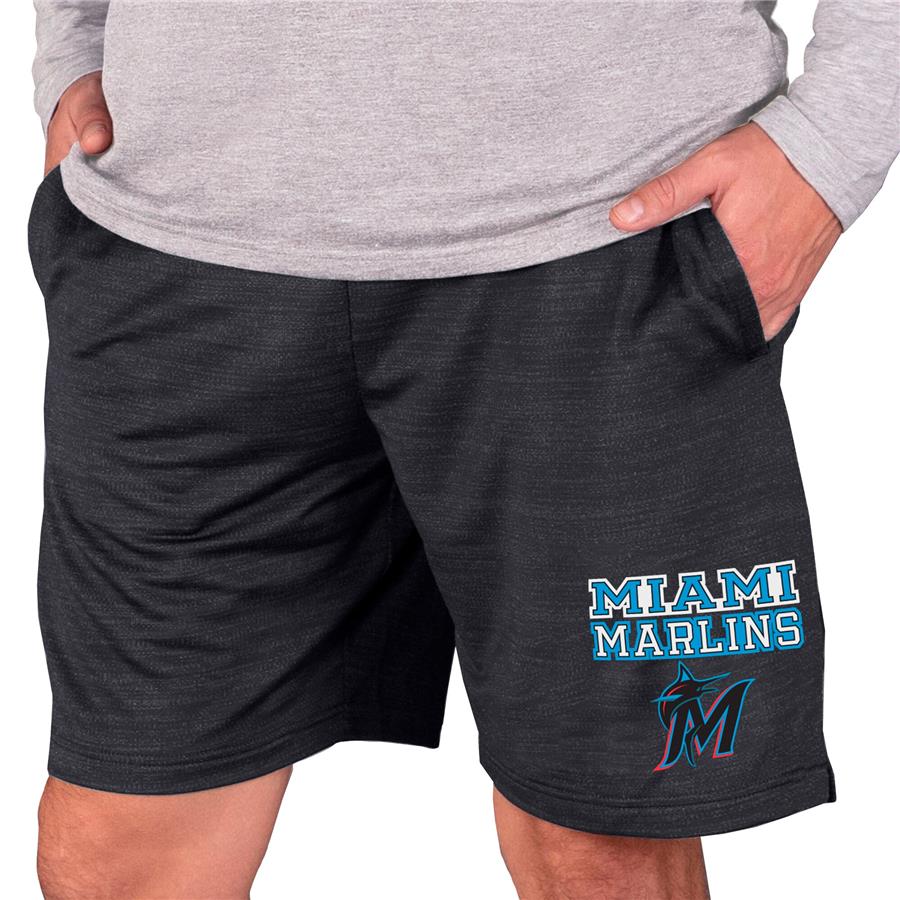 Miami Marlins Concepts Sport Bullseye Knit Jam Shorts - Charcoal
