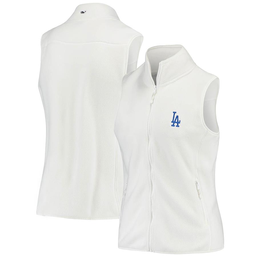 Los Angeles Dodgers Vineyard Vines Women's Harbor Full-Zip Vest - White