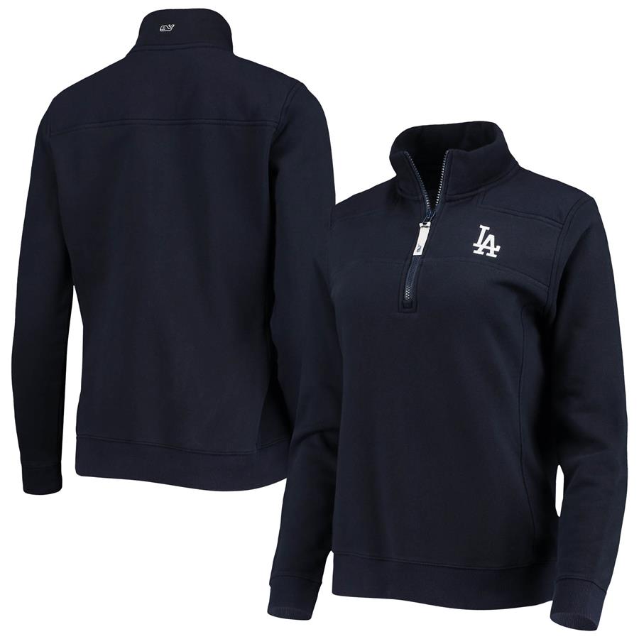 Los Angeles Dodgers Vineyard Vines Women's Shep Shirt Quarter-Zip Jacket - Navy