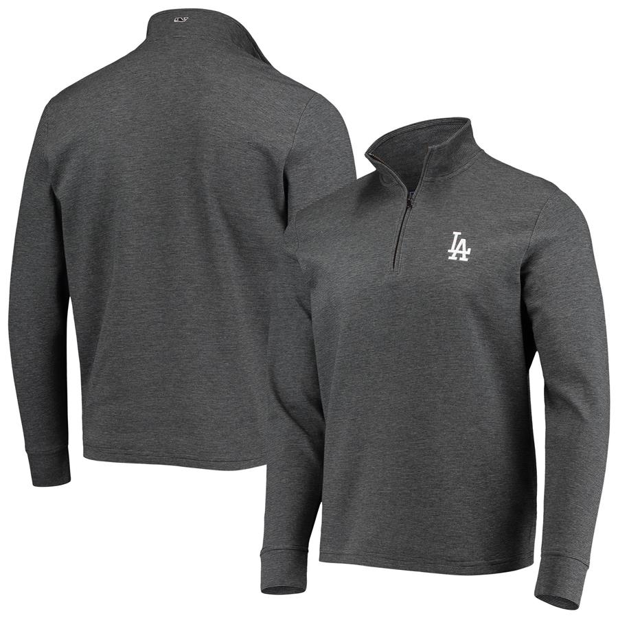 Los Angeles Dodgers Vineyard Vines Saltwater Quarter-Zip Jacket - Charcoal