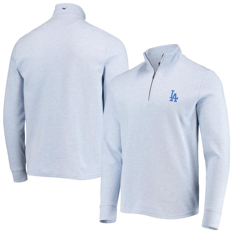 Los Angeles Dodgers Vineyard Vines Saltwater Quarter-Zip Jacket - Light Blue
