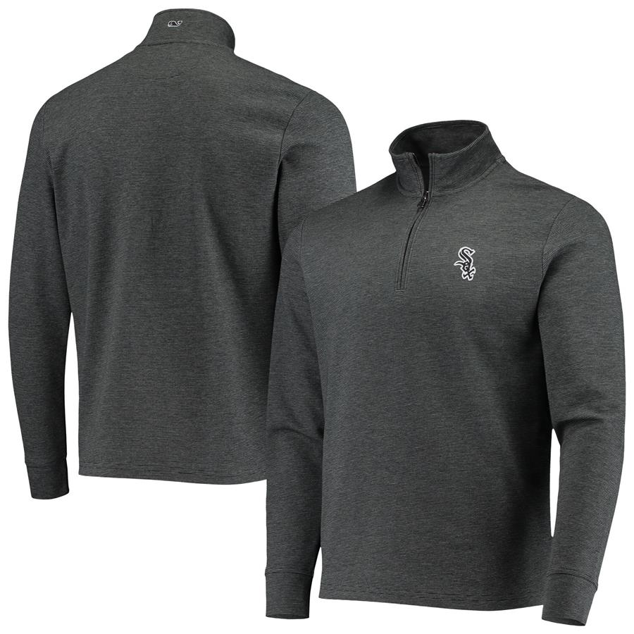 Chicago White Sox Vineyard Vines Saltwater Quarter-Zip Jacket - Charcoal