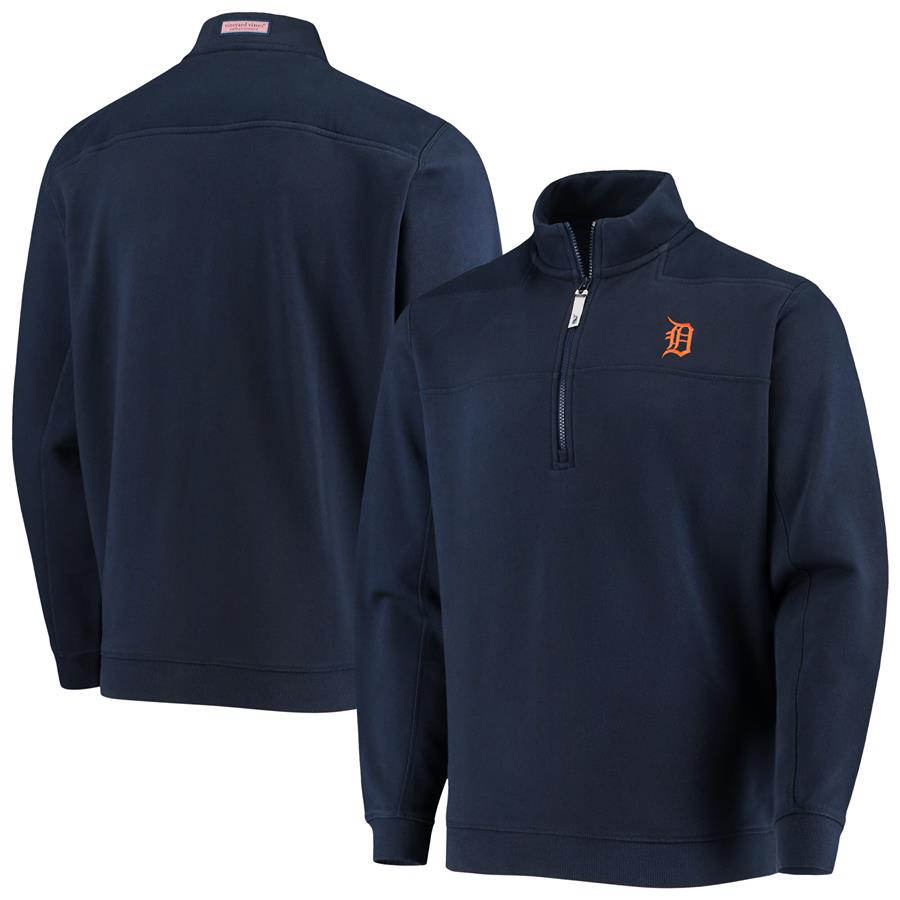 Detroit Tigers Vineyard Vines Shep Shirt Half-Zip Jacket - Navy