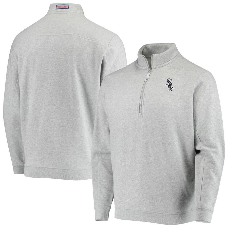 Chicago White Sox Vineyard Vines Shep Shirt Half-Zip Jacket - Heather Gray