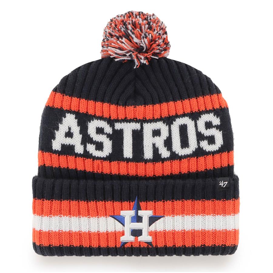 Houston Astros '47 Bering Cuffed Knit Hat with Pom - Navy