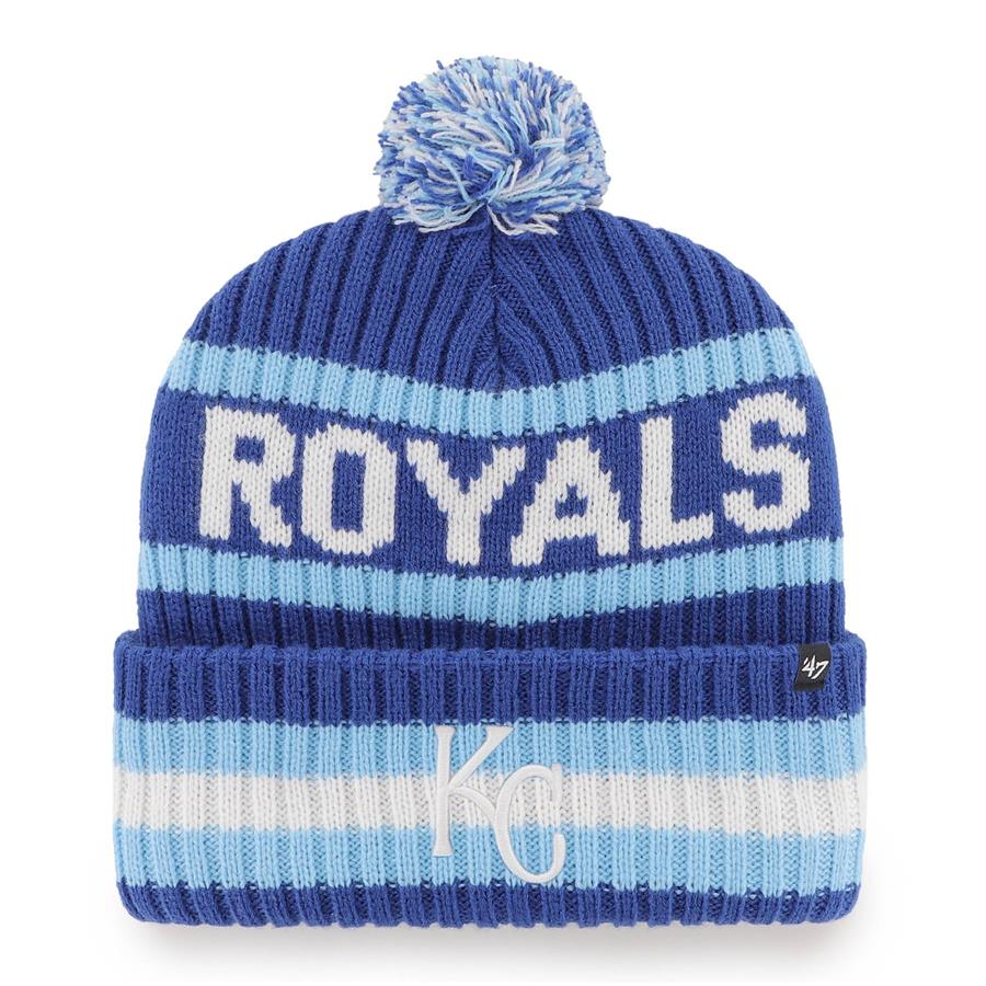 Kansas City Royals '47 Bering Cuffed Knit Hat with Pom - Royal