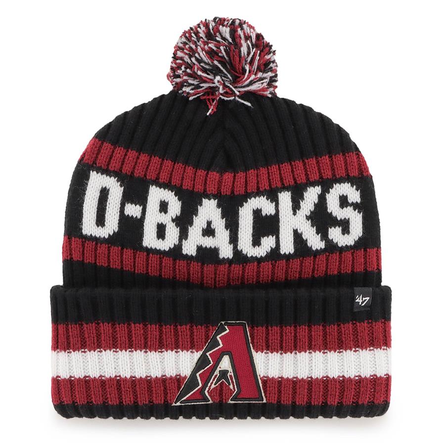 Arizona Diamondbacks '47 Bering Cuffed Knit Hat with Pom - Black