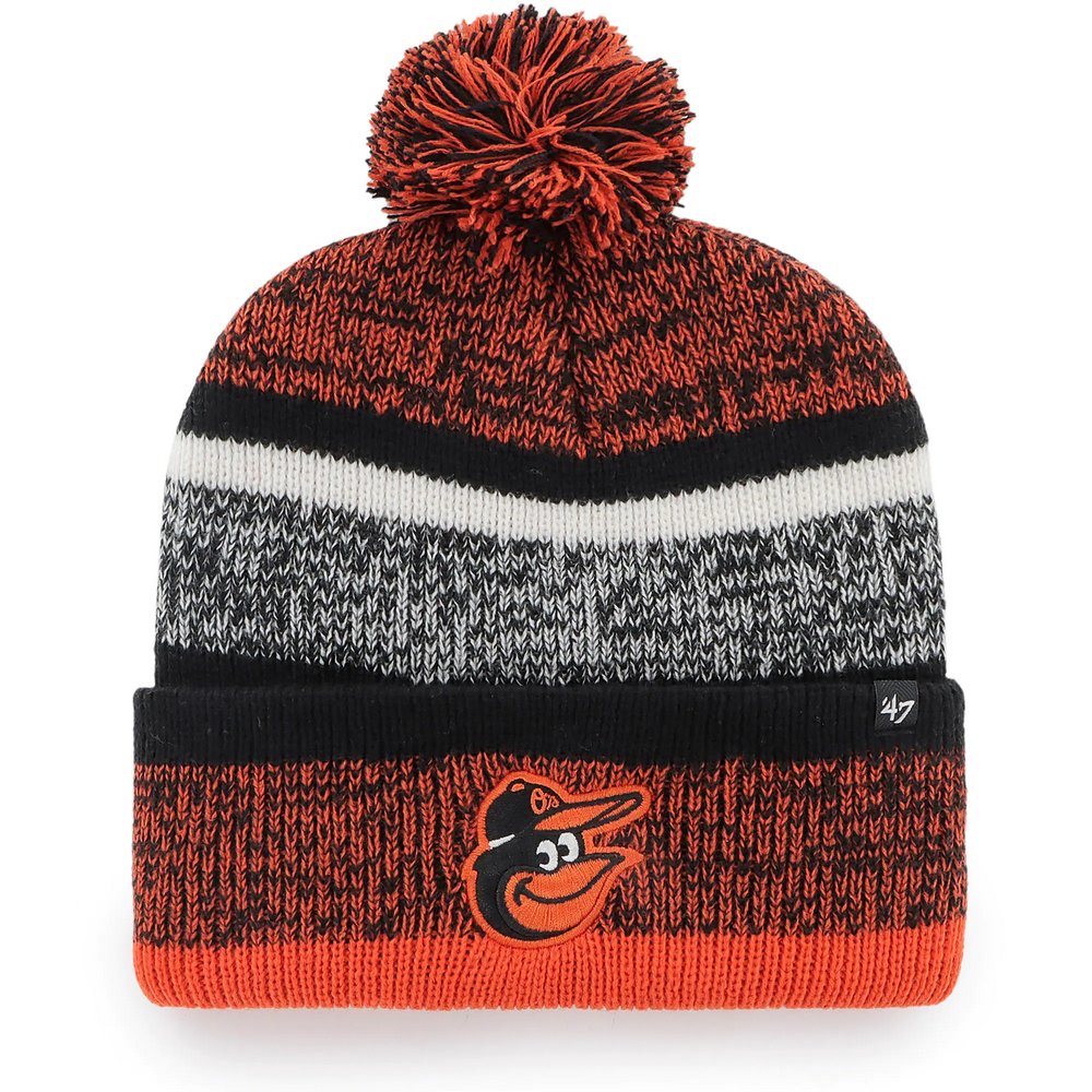 Baltimore Orioles '47 Northward Cuffed Knit Hat with Pom - Black