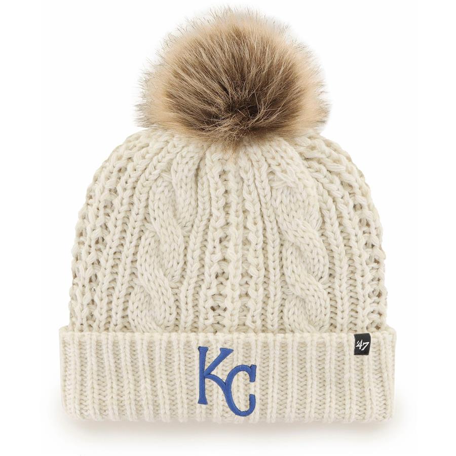 Kansas City Royals '47 Women's Meeko Cuffed Knit Hat with Pom - Cream