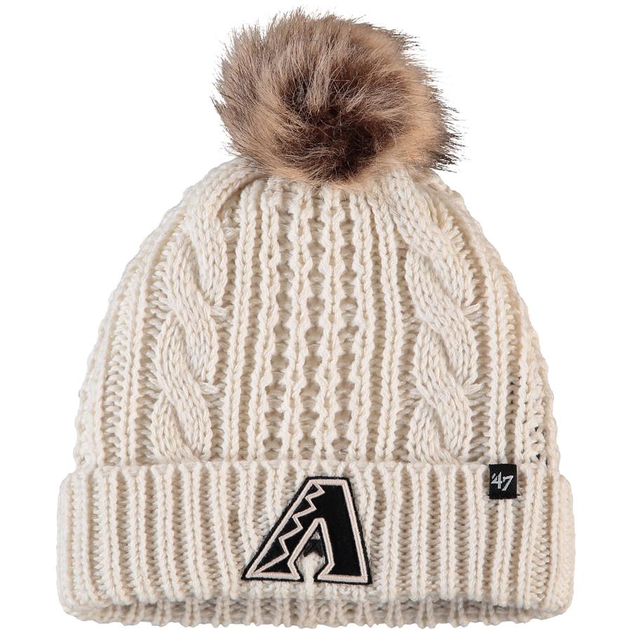Arizona Diamondbacks '47 Women's Meeko Cuffed Knit Hat with Pom - Cream