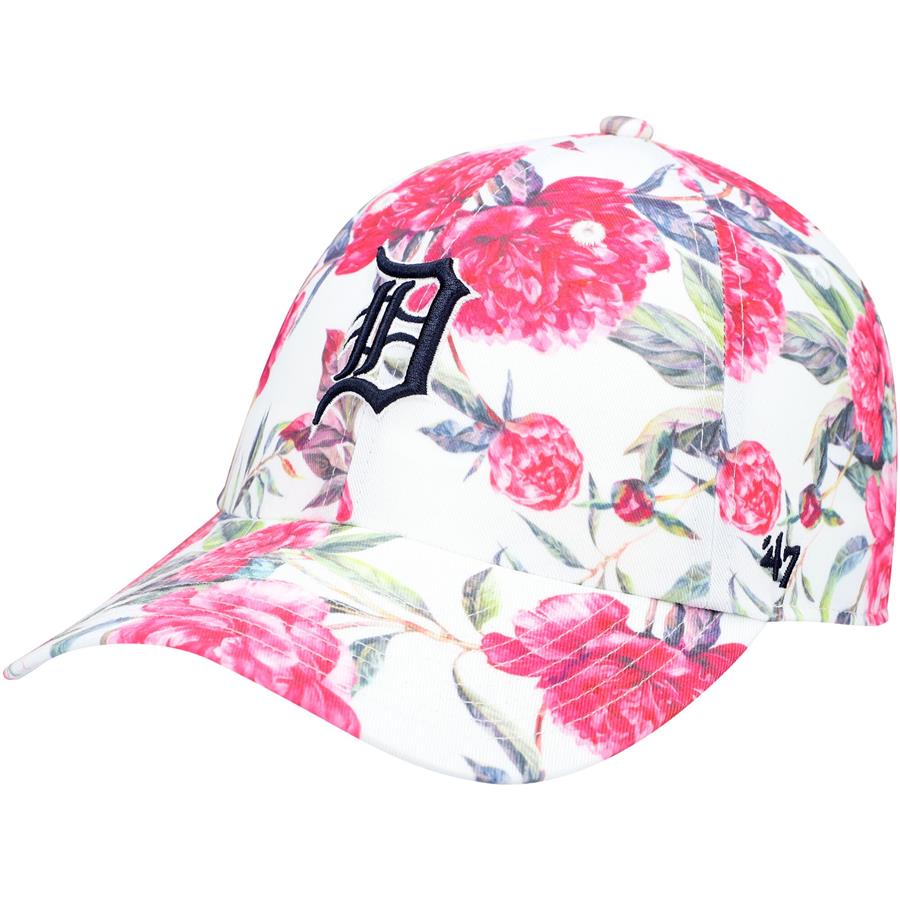 Detroit Tigers '47 Women's Peony Print Clean Up Adjustable Hat - White