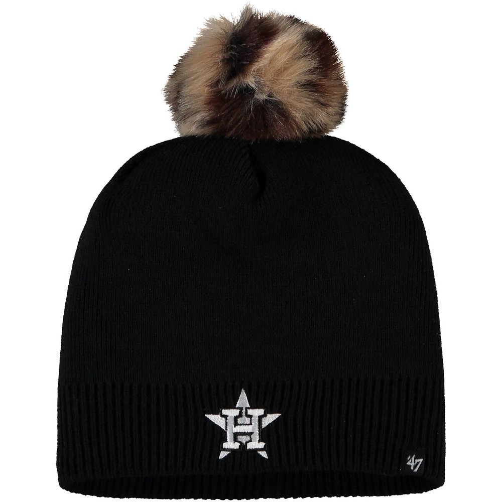 Houston Astros '47 Women's Serengeti Beanie Hat with Pom - Black