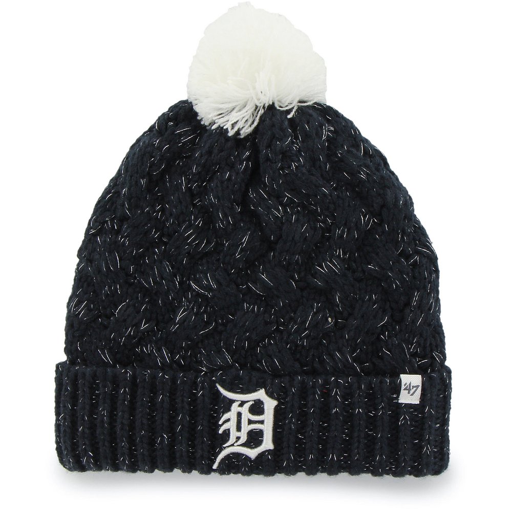 Detroit Tigers '47 Women's Knit Cuffed Hat with Pom - Navy