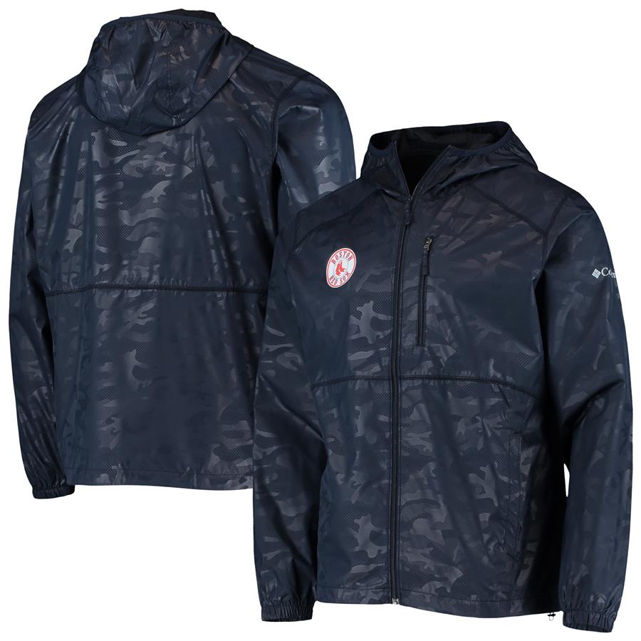 Boston Red Sox Columbia Camo Flash Forward Full-Zip Windbreaker Jacket - Navy