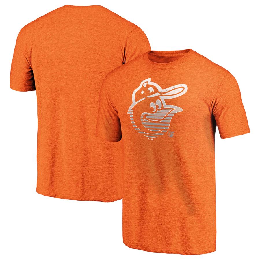 Baltimore Orioles Fanatics Branded Weathered Logo Tri-Blend T-Shirt - Orange