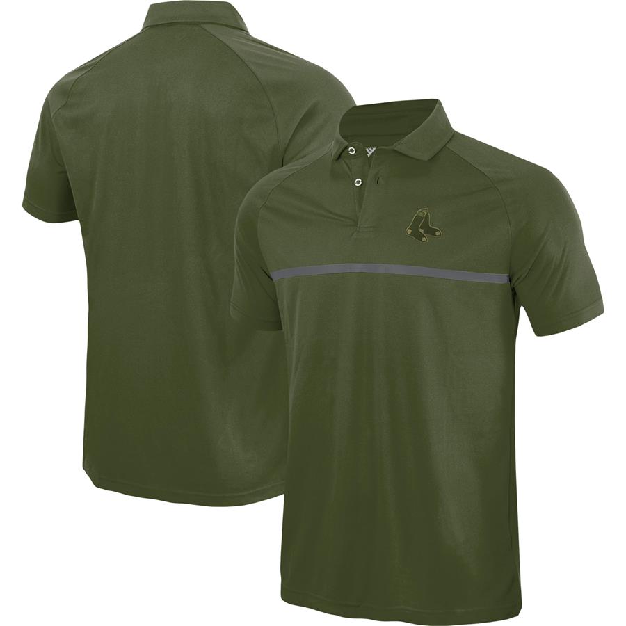 Boston Red Sox Levelwear Sector Raglan Polo - Olive