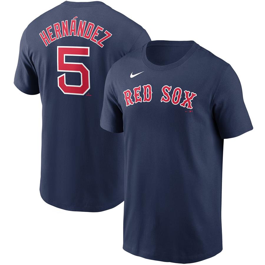 Enrique Hernandez Boston Red Sox Nike Name & Number T-Shirt - Navy