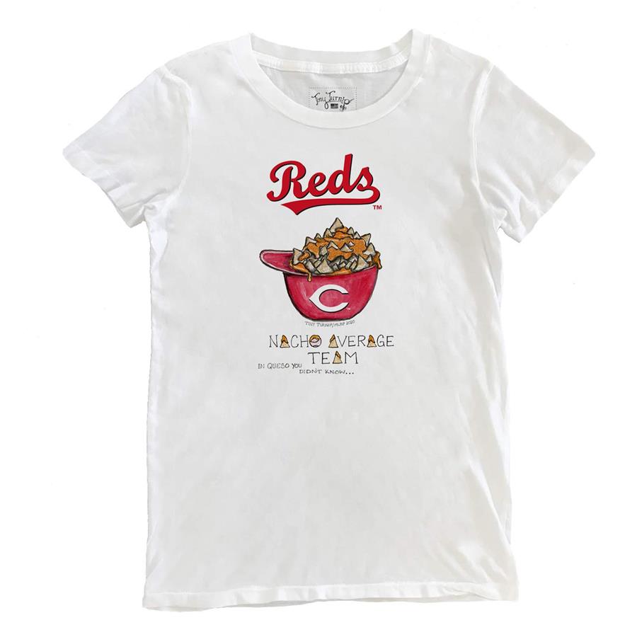 Cincinnati Reds Tiny Turnip Women's Nacho Helmet T-Shirt - White