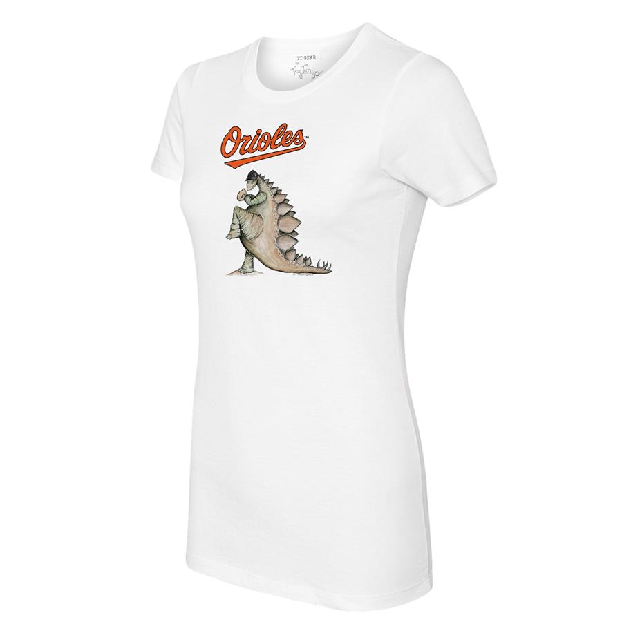Baltimore Orioles Tiny Turnip Women's Stega T-Shirt - White