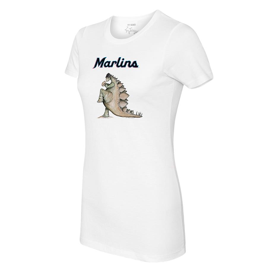 Miami Marlins Tiny Turnip Women's Stega T-Shirt - White
