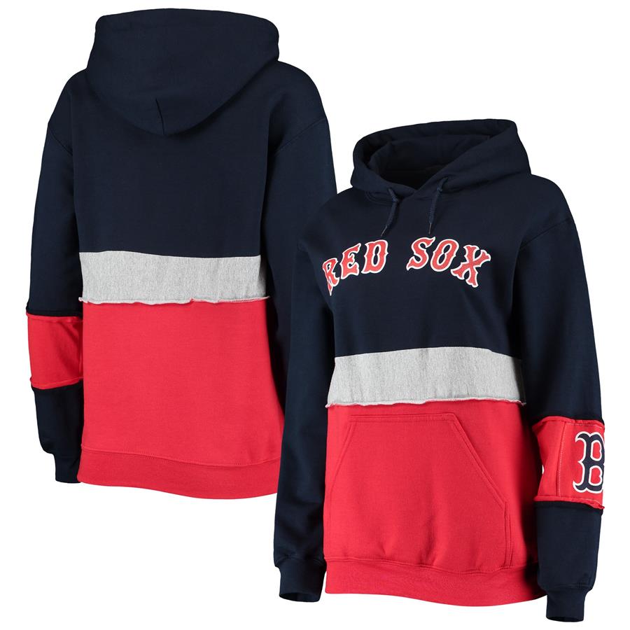Boston Red Sox Refried Apparel Women's Sustainable Pullover Hoodie - Navy