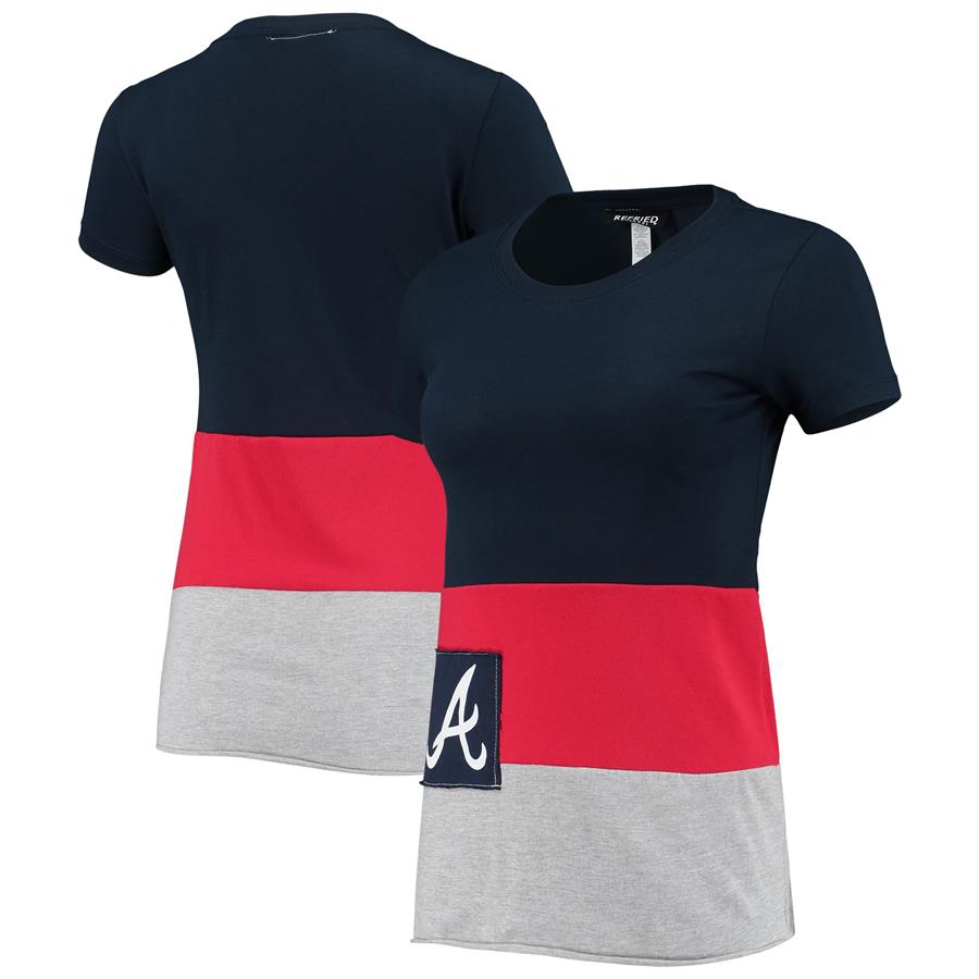 Atlanta Braves Refried Apparel Women's Sustainable Fitted T-Shirt - Navy