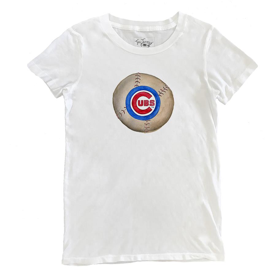 Chicago Cubs Tiny Turnip Women's Stitched Baseball T-Shirt - White
