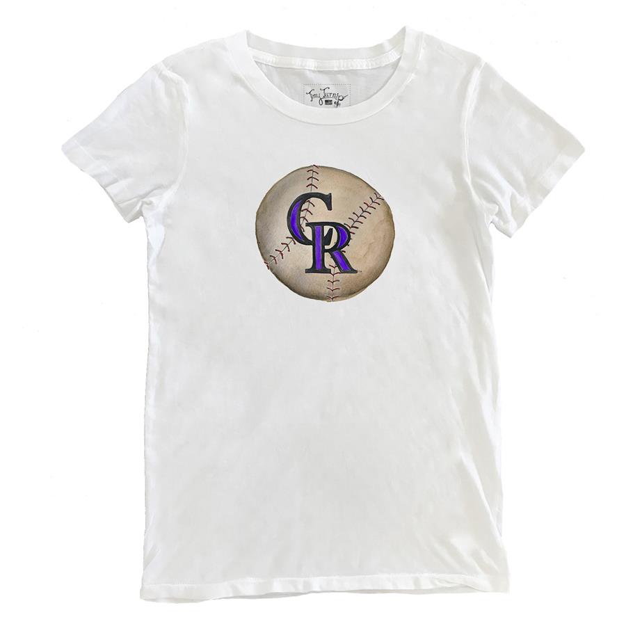 Colorado Rockies Tiny Turnip Women's Stitched Baseball T-Shirt - White