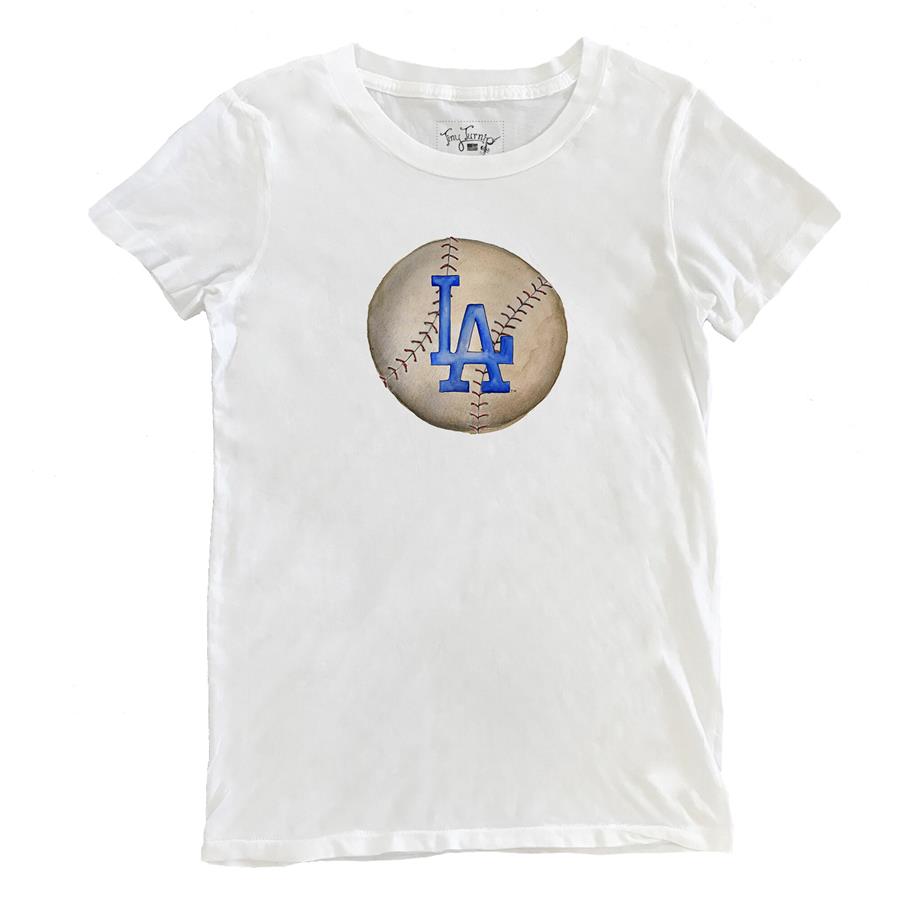 Los Angeles Dodgers Tiny Turnip Women's Stitched Baseball T-Shirt - White