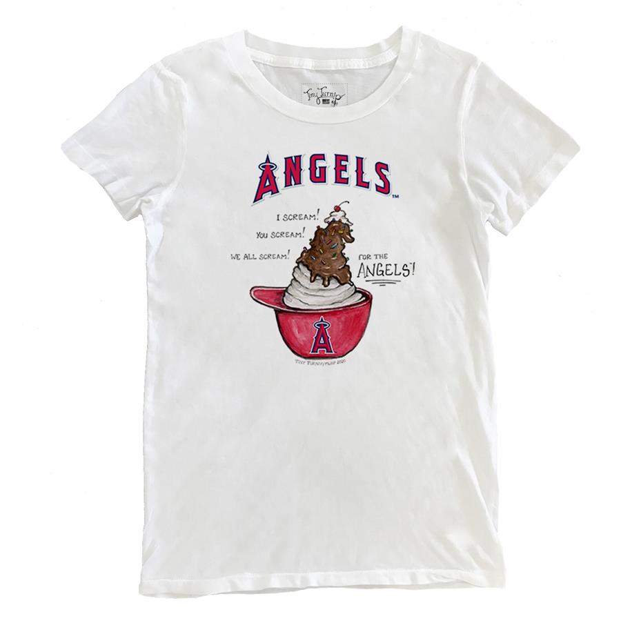 Los Angeles Angels Tiny Turnip Women's Sundae Helmet T-Shirt - White