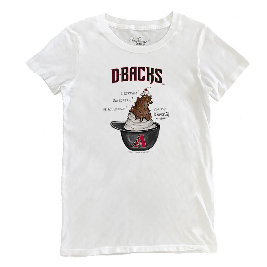 Arizona Diamondbacks Tiny Turnip Women's Sundae Helmet T-Shirt - White