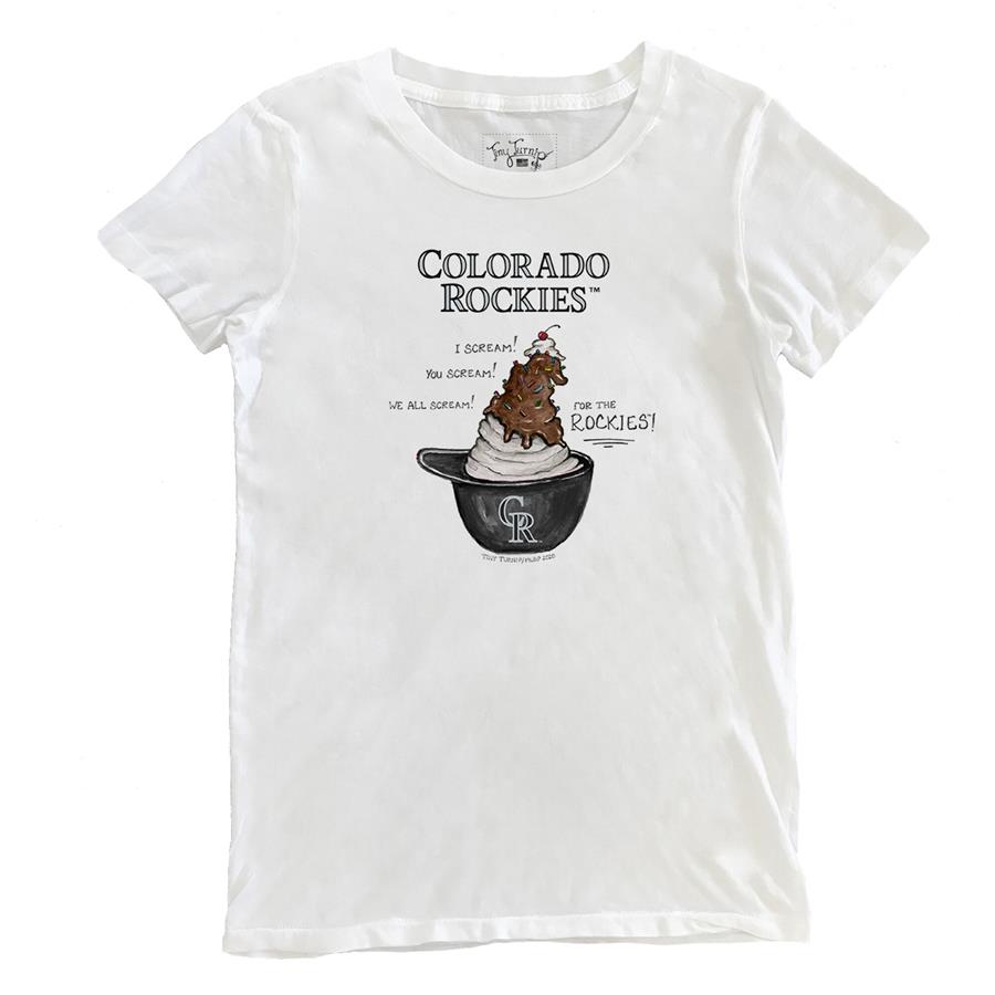 Colorado Rockies Tiny Turnip Women's Sundae Helmet T-Shirt - White