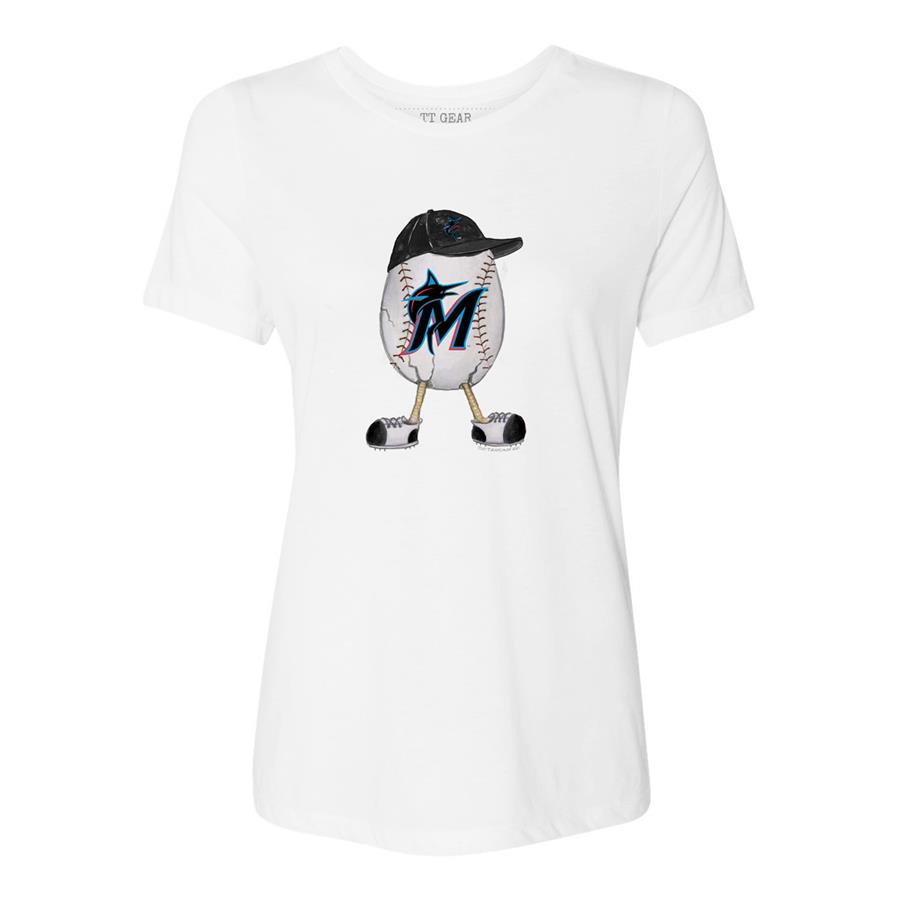 Miami Marlins Tiny Turnip Women's The Egg T-Shirt - White