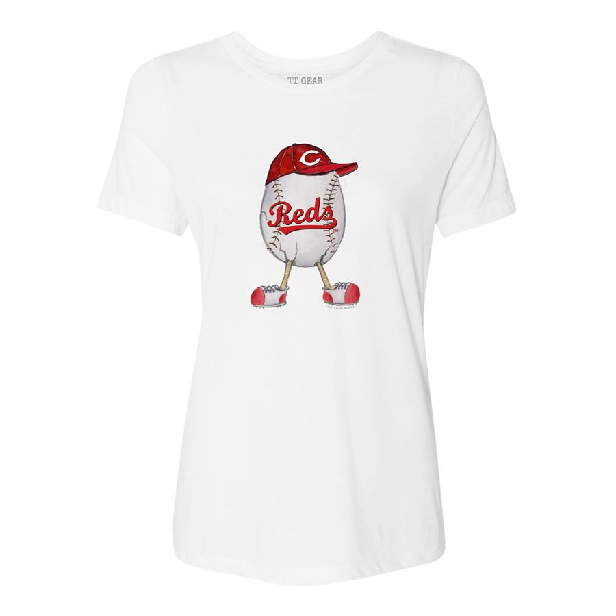Cincinnati Reds Tiny Turnip Women's The Egg T-Shirt - White