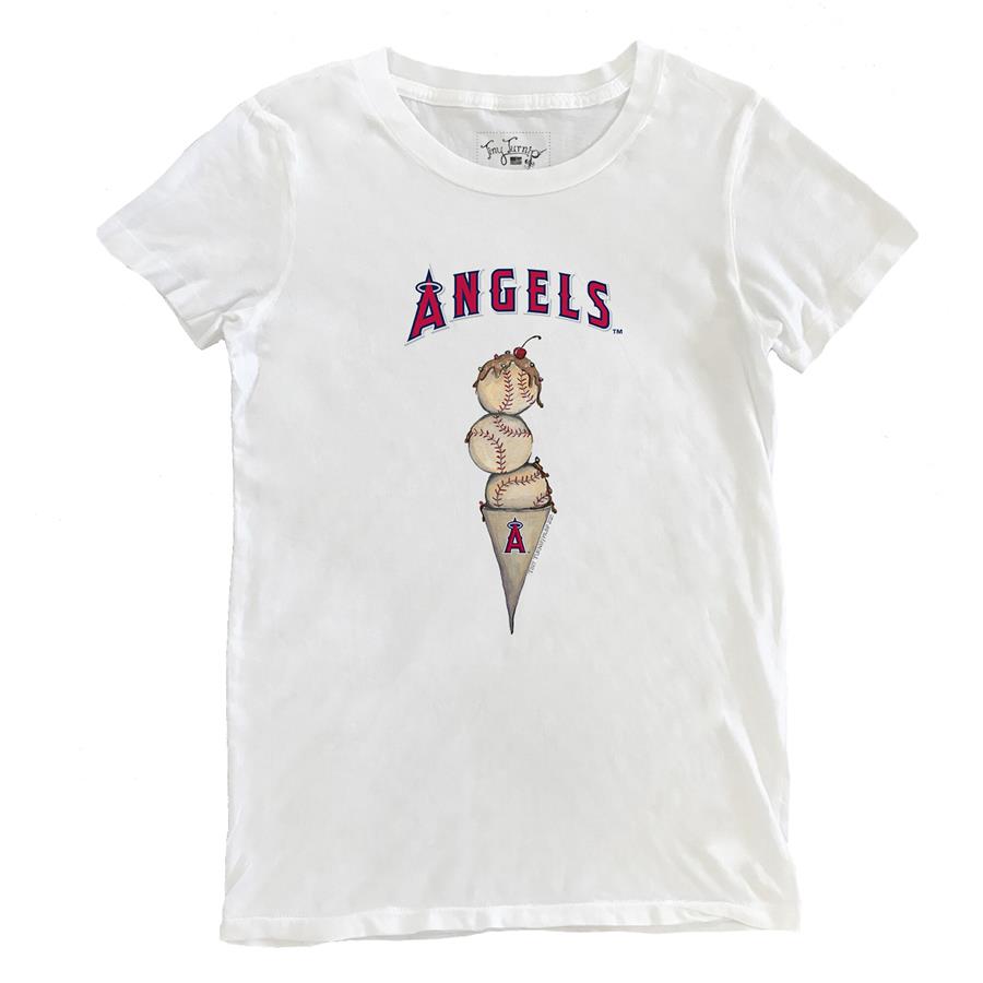 Los Angeles Angels Tiny Turnip Women's Triple Scoop T-Shirt - White