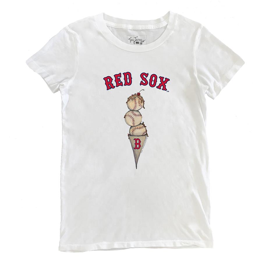 Boston Red Sox Tiny Turnip Women's Triple Scoop T-Shirt - White