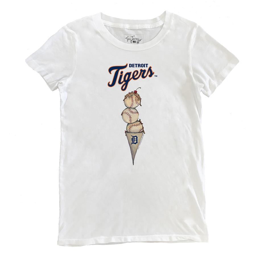 Detroit Tigers Tiny Turnip Women's Triple Scoop T-Shirt - White