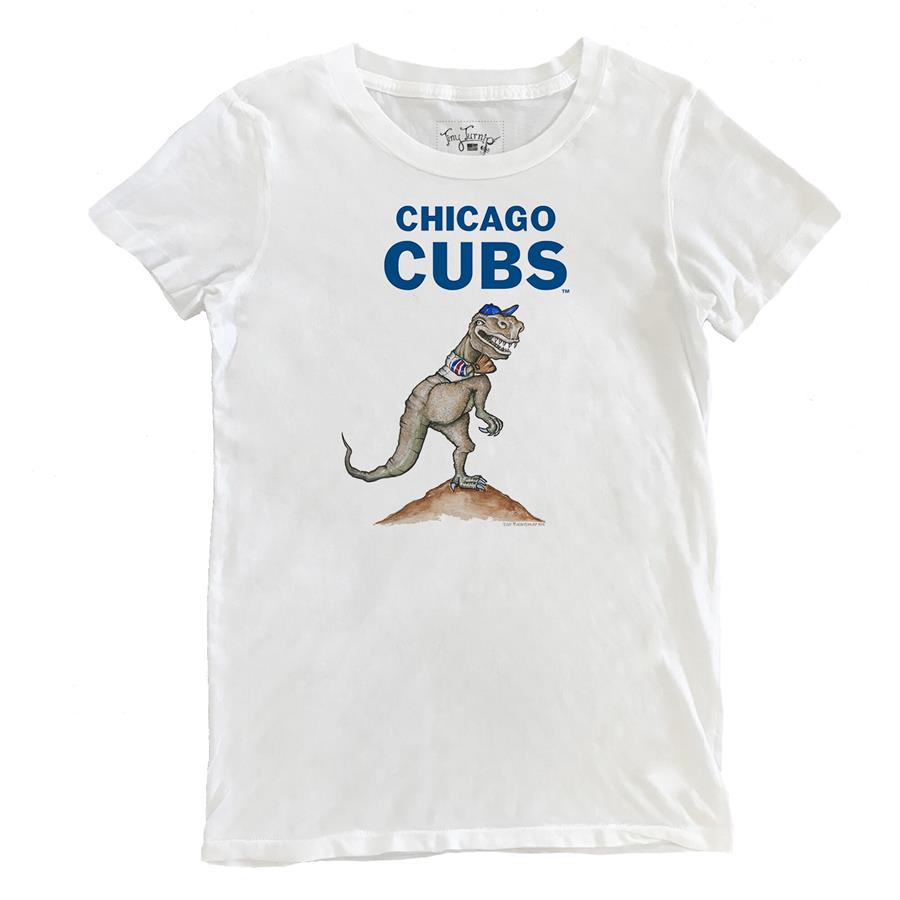 Chicago Cubs Tiny Turnip Women's TT Rex T-Shirt - White