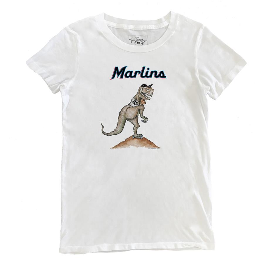 Miami Marlins Tiny Turnip Women's TT Rex T-Shirt - White
